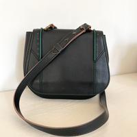 Borsa a tracolla nera vera pelle