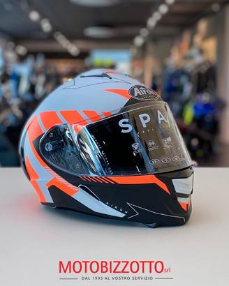 AIROH Casco Moto Full Face Spark Rise Blu/Giallo Opaco - Taglia XL, HRT Con ViscPara E Pinlock - 5