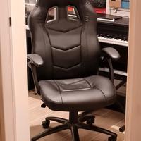 Sedia Gaming Ufficio Skiller in metallo e ecopelle