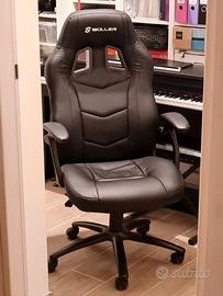 Sedia Gaming Ufficio Skiller in metallo e ecopelle