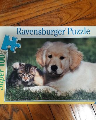 Puzzle Ravensburger Super 100 Cane e Gatto