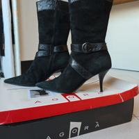 Stivaletti 38 camoscio nero AGORÀ Scarpe Italiane