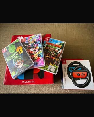 NINTENDO SWITCH 1 OLED completa+GIOCHI E ACCESSORI