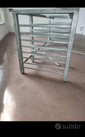 Piano top Inox 250 x 80 con porta teglie