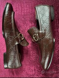 Mocassini Gucci in pelle marrone uomo, taglia 44