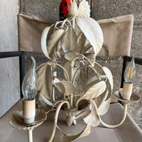 Lampadario in ferro battuto vintage