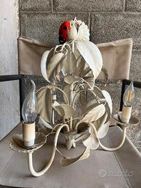 Lampadario in ferro battuto vintage