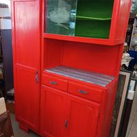 Mobiletto Mettitutto in legno vetri scorrevoli 