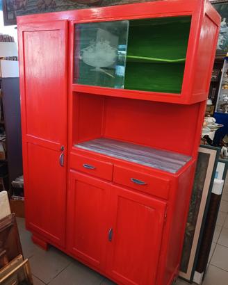 Mobiletto Mettitutto in legno vetri scorrevoli 