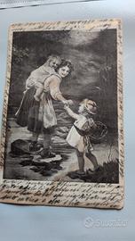 cartolina pastorella e il guado