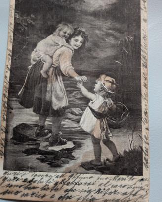 cartolina pastorella e il guado