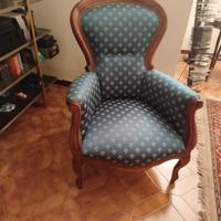 Poltrona in tessuto colore blu