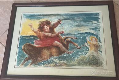 Aligi sassu litografia quadro