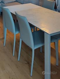 Tavolo allungabile effetto marmo 120/170x80