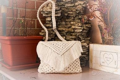  BORSA MACRAMÈ FATTA A MANO – 100% COTONE