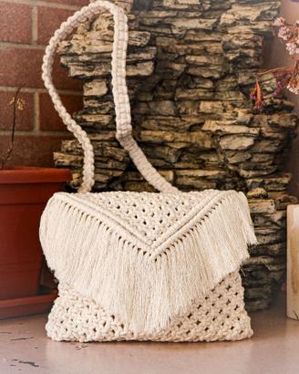  BORSA MACRAMÈ FATTA A MANO – 100% COTONE