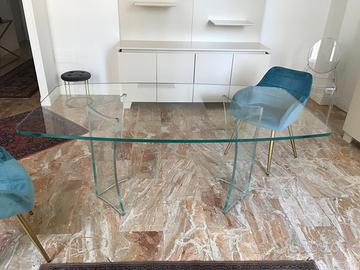 Tavolo alla francese di cristallo