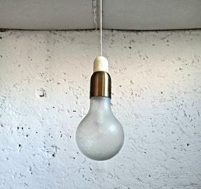 Lampadario anni 60 in vetro sabbiato produzione St