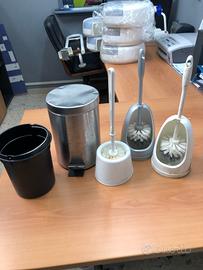 Cestino rifiuti 3 spazzole wc