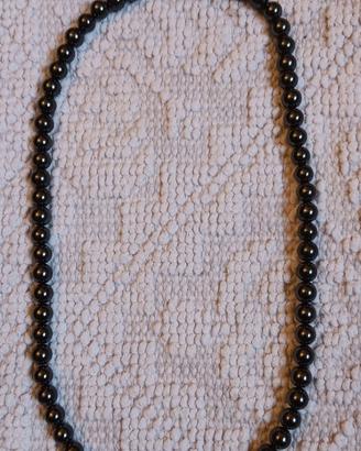 collana di perle sintetiche color antracite