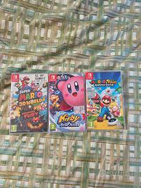 mario rabbids, kirby e super mario 3d world