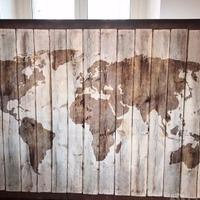 quadro Canvas ikea mappamondo effetto legno