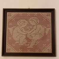 Quadro filet all'uncinetto