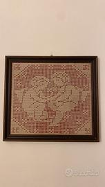Quadro filet all'uncinetto