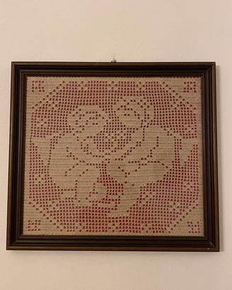 Quadro filet all'uncinetto