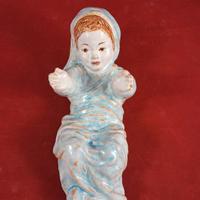 Statua scultura Gesù bambino ceramica di Faenza