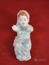 Statua scultura Gesù bambino ceramica di Faenza