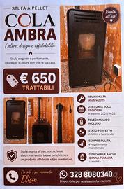 Stufa pellet Cola ambra