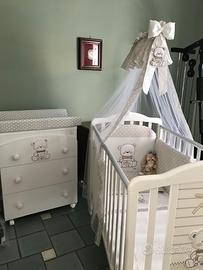 Culla Lettino italbaby bianco con velo testata