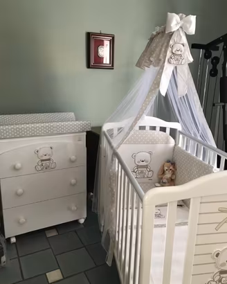 Culla Lettino italbaby bianco con velo testata