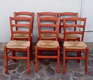 12 sedie in legno rosse