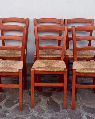 12 sedie in legno rosse