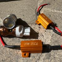 Kit lampadine LED  auto,resistenze CANBUS 25W 25Ω