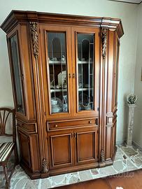 Credenza + Vetrina classica in legno massello