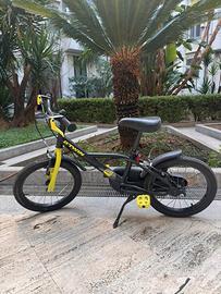 Bicicletta bambino B’TWIN 16 pollici nera e giallo