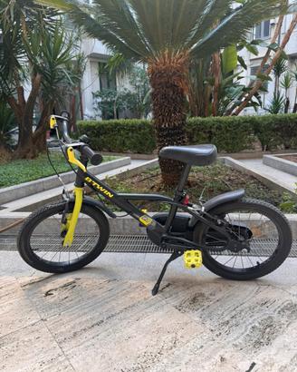 Bicicletta bambino B’TWIN 16 pollici nera e giallo