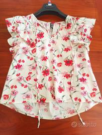 tshirt maglia floreale estiva da donna XS / S