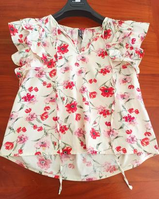 tshirt maglia floreale estiva da donna XS / S