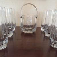 Bicchieri in cristallo con secchiello ghiaccio 
