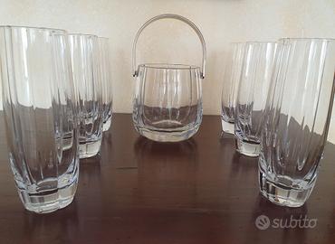 Bicchieri in cristallo con secchiello ghiaccio 