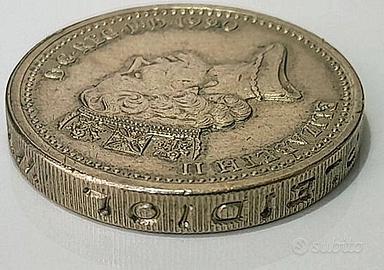 GRAN BRETAGNA sterlina capovolta ERRORE DI CONIO