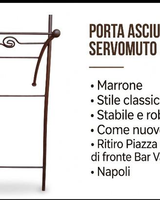 Porta asciugamani richiudibile in ferro battuto 