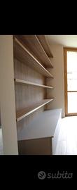 Parete attrezzata con boiserie 5 scaffali 235x255