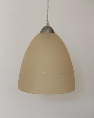 lampadario a cupola in vetro satinato