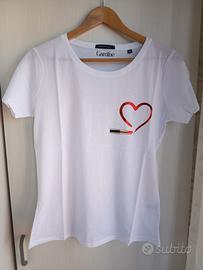 t shirt gamine tg M con logo rossetto rosso  