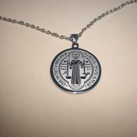 Collana Argentata Medaglia San Benedetto Nuova